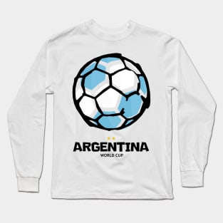 Argentina Football Country Flag Long Sleeve T-Shirt